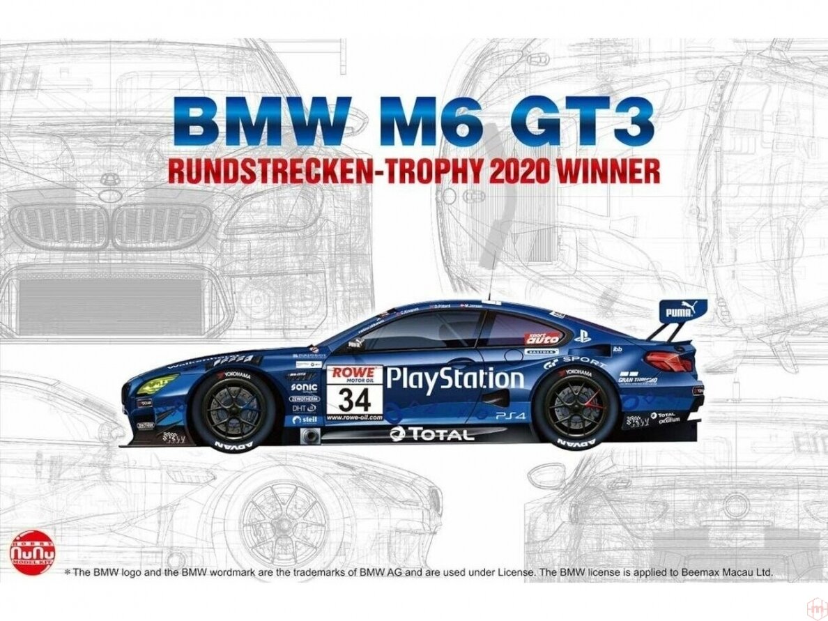 Каталог 24027 Сборная модель BMW M6 GT3 Rundstrecken-Trophy 2020 Winner,  1/24 от магазина Масштаб - Магазин МасШтаб