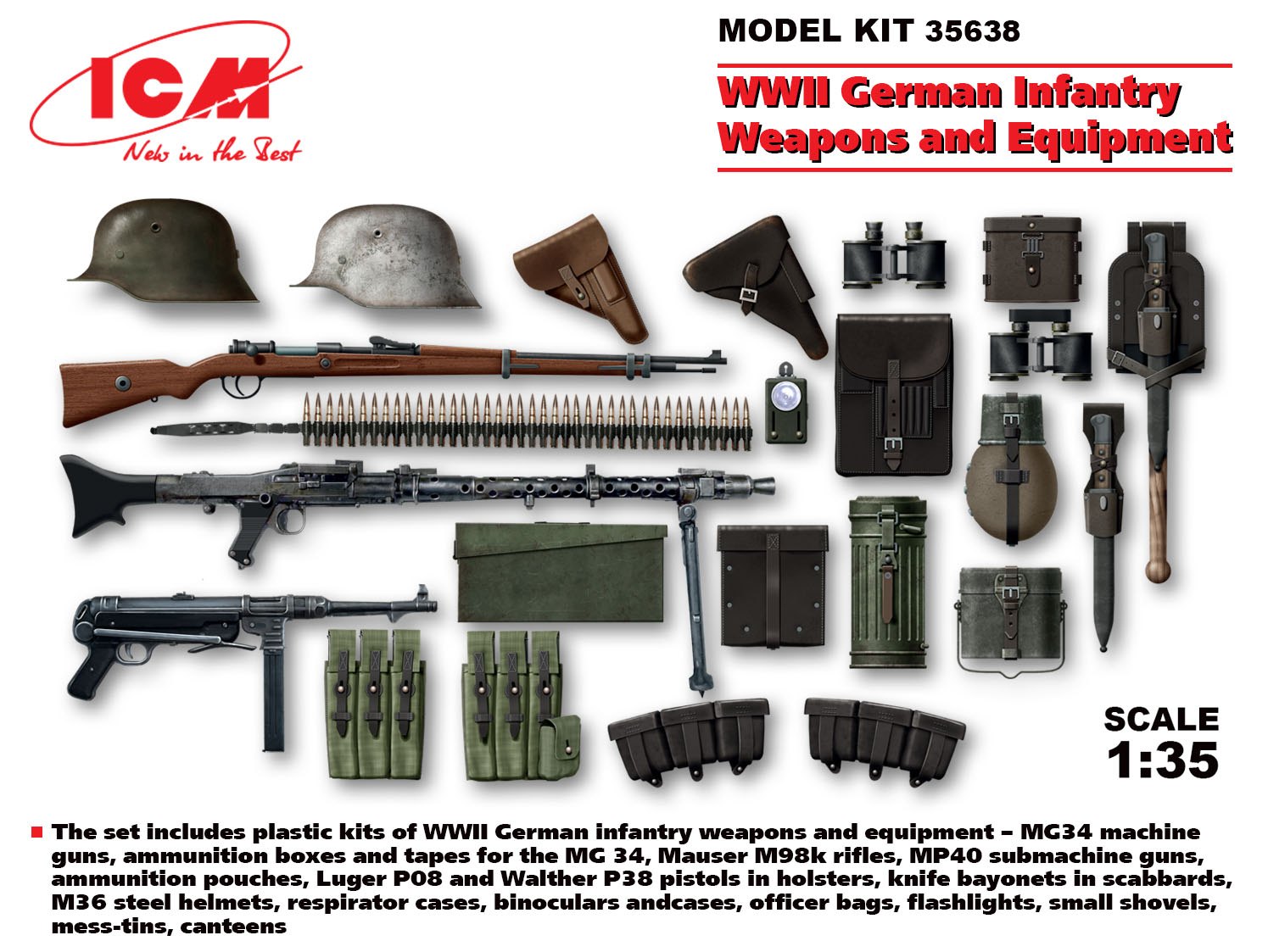 Купить 35638 сборная модель немецкое оружие wwii german infantry weapons  and equipment 1:35 по цене 930 руб. с доставкой - Магазин МасШтаб