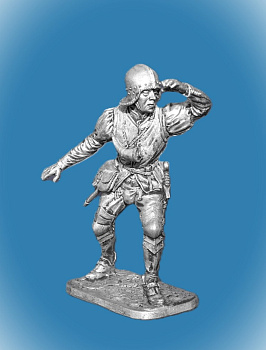 Картинка 265. Оловянный солдатик Артиллерист-наводчик. Зап. Европа, 15 век, 54 мм  от магазина Масштаб