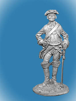 Картинка 028. Оловянный солдатик Рядовой кирасирского полка, 1732-42, 54мм  от магазина Масштаб