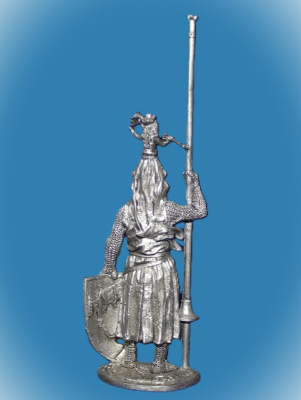 Картинка 070. Оловянный солдатик Ульрих фон Лихтенштейн. Германия, 13 век, 54мм  от магазина Масштаб