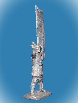 Картинка 226. Оловянный солдатик Асигару с флагом, 1600 г, 54мм  от магазина Масштаб