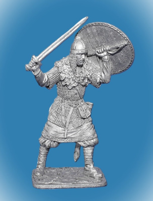 Картинка 307 Оловянный солдатик Воин-варяг. Русь, 10 век, 54 мм  от магазина Масштаб