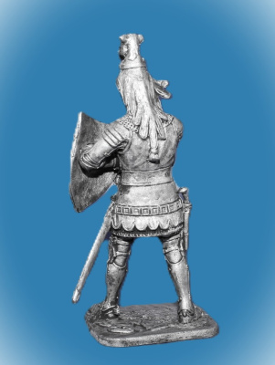 Картинка 099. Оловянный солдатик Сэр Хью Калвли. Англия, 2-я пол. 14 века, 54мм  от магазина Масштаб