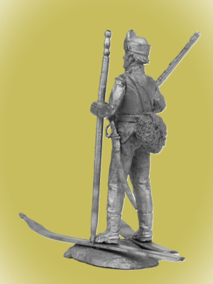 Картинка P-551 Оловянная фигура Датский лыжник-егерь, 1808 г, 54мм  от магазина Масштаб