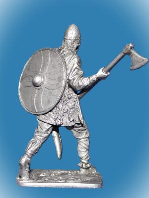 Картинка 221. Оловянный солдатик Викинг с топором, 9-10 вв., 54мм  от магазина Масштаб
