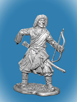 Картинка 010. Оловянный солдатик Монгольский лучник, 13 век  от магазина Масштаб