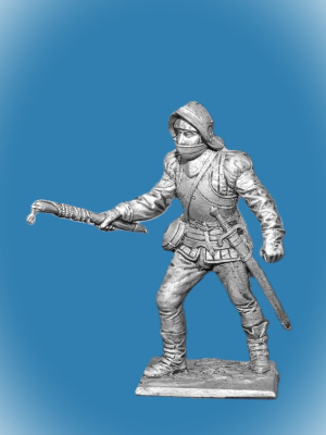 Картинка 246. Оловянный солдатик Артиллерист с пальником. Зап. Европа, 15 в, 54мм  от магазина Масштаб