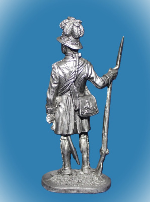 Картинка 024. Оловянный солдатик Офицер арт. и инж. Кадетского Корпуса. Россия, 1762-84 гг., 54мм  от магазина Масштаб