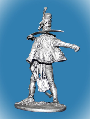 Картинка 027. Оловянный солдатик Рядовой бахмутского гусарского полка 1764-72г, 54мм  от магазина Масштаб