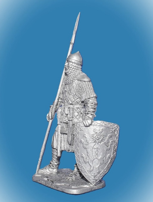 Картинка 198. Оловянный солдатик Русский пеший воин, 14-15 вв., 54мм  от магазина Масштаб
