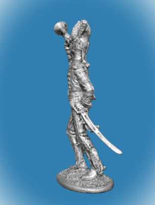 Картинка 034. Оловянный солдатик Русский трубач  артиллерийского полка, 1786-96, 54мм  от магазина Масштаб