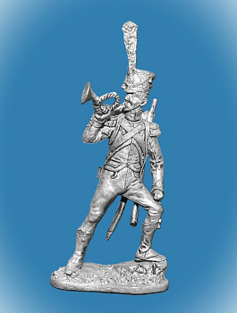 Картинка 050. Оловянный солдатик Корнет волтижеров легкой пехоты Франция 1809-13гг, 54мм  от магазина Масштаб