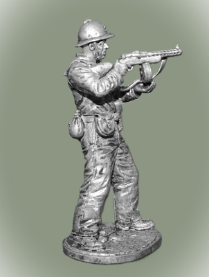 Картинка WWII-086 Оловянная фигура Краснофлотец-автоматчик, Ленинрадский фронт, 1941г. СССР,  54мм  от магазина Масштаб