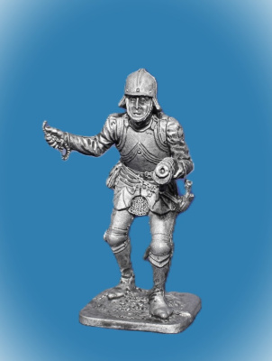 Картинка 071. Оловянный солдатик Швейцарский стрелок из ручницы, 15 век, 54мм  от магазина Масштаб