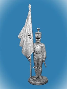 Картинка NAP-022  Подпрапорщик Псковского мушкетерского полка с полковым знаменем. Россия, 1803-06 гг.  от магазина Масштаб