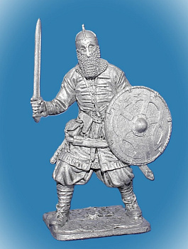 Картинка 306. Оловянный солдатик Варяжский дружинник. Русь, 10 век, 54 мм  от магазина Масштаб