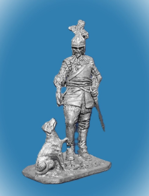 Картинка 127. Оловянный солдатик Германский кавалерист с собакой, 16в, 54мм  от магазина Масштаб