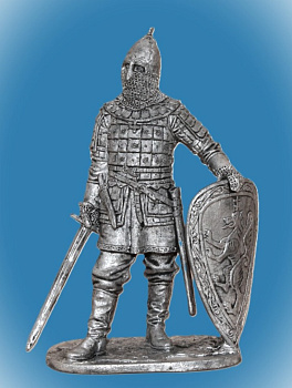 Картинка 243. Оловянный солдатик Русский знатный воин, конец 13-14 в, 54мм  от магазина Масштаб