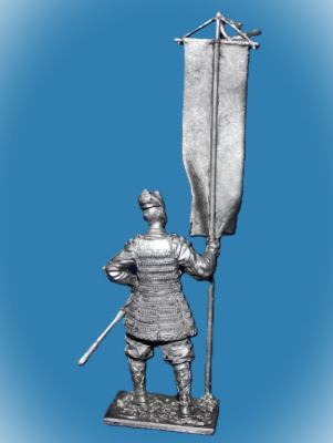 Картинка 143. Оловянный солдатик Японский воин-знаменосец, 14 в, 54мм  от магазина Масштаб
