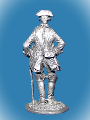 Картинка 028. Оловянный солдатик Рядовой кирасирского полка, 1732-42, 54мм  от магазина Масштаб