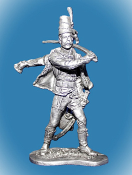 Картинка 027. Оловянный солдатик Рядовой бахмутского гусарского полка 1764-72г, 54мм  от магазина Масштаб