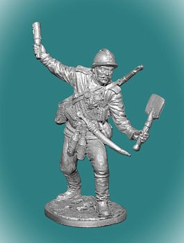 Картинка WWI-5 Оловянный солдатик гренадер штурмовой команды. Россия, 1915-17гг.., 54мм  от магазина Масштаб