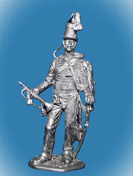 Картинка 088. Оловянный солдатик Трубач гусарского полка. Италия, 1848 г., 54мм  от магазина Масштаб