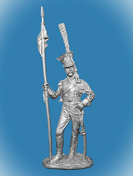 Картинка 059. Оловянный солдатик Рядовой 1-го уланского полка Имп. Гвардии Франция 1809-13гг, 54мм  от магазина Масштаб