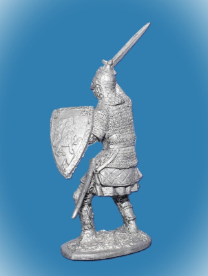 Картинка 021. Оловянный солдатик Русский ратник 13-14в, 54мм  от магазина Масштаб