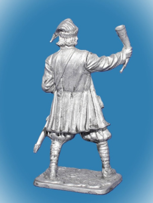 Картинка 302 Оловянный солдатик Княжеский дружинник с рогом. Русь, 10 в, 54 мм  от магазина Масштаб