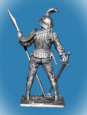 Картинка 169. Оловянный солдатик Швейцарский пеший воин, 15 в, 54мм  от магазина Масштаб
