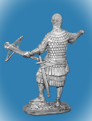 Картинка 018. Оловянный солдатик Немецкий арбалетчик, нач. 14 века  от магазина Масштаб
