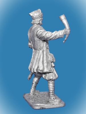 Картинка 302 Оловянный солдатик Княжеский дружинник с рогом. Русь, 10 в, 54 мм  от магазина Масштаб