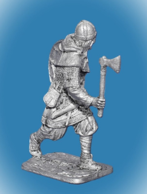 Картинка 305. Оловянный солдатик Воин варяжской дружины. Русь, 10 век, 54 мм   от магазина Масштаб