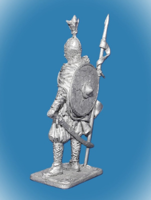 Картинка 335 Оловянный солдатик Знатный дружинник-конник. Русь, 10 век, 54 мм  от магазина Масштаб