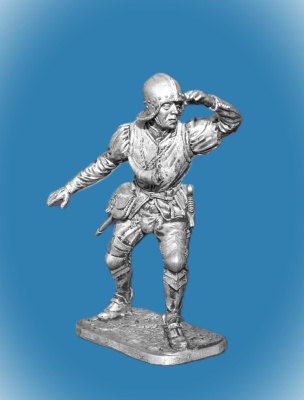 Картинка 265. Оловянный солдатик Артиллерист-наводчик. Зап. Европа, 15 век, 54 мм  от магазина Масштаб