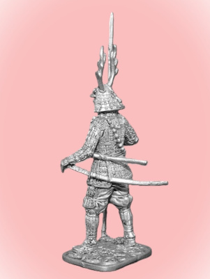 Картинка 128. Оловянный солдатик Самурай с копьём яри, 1600 г., 54мм  от магазина Масштаб
