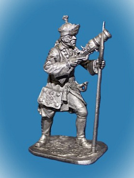 Картинка 269. Оловянный солдатик Петровский бомбардир, 1710 г., 54 мм  от магазина Масштаб