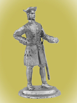 Картинка P-139 Русский офицер, 1706 г., 54 мм, металл  от магазина Масштаб