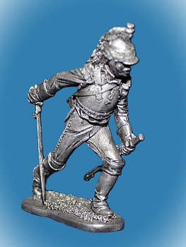 Картинка 056. Оловянный солдатик Рядовой кирасирского полка Франция 1807-09г, 54мм  от магазина Масштаб