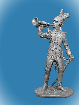 Картинка 046. Оловянный солдатик Трубач гвардейского драгунского полка Франция 1806-13гг, 54мм  от магазина Масштаб