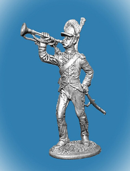 Картинка 034. Оловянный солдатик Русский трубач  артиллерийского полка, 1786-96, 54мм  от магазина Масштаб
