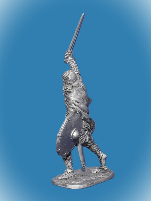 Картинка 232. Оловянный солдатик Дружинник Киевская Русь, конец 10-серидина 11 в, 54мм  от магазина Масштаб