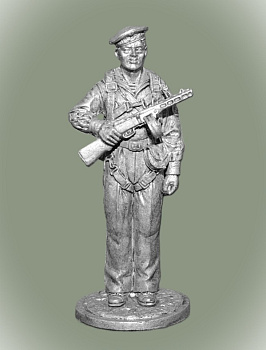 Картинка WWII-085 Оловянная фигура Краснофлотец парашютист-десантник, 1941г. СССР,  54мм  от магазина Масштаб