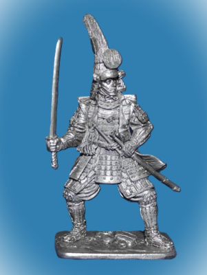 Картинка 257. Оловянный солдатик Самурай. 17 в, 54мм  от магазина Масштаб