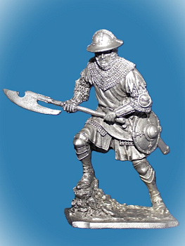 Картинка 156. Оловянный солдатик Западноевропейский пехотинец, 14 в, 54мм  от магазина Масштаб