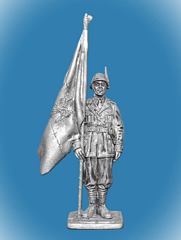 Картинка 102. Оловянный солдатик Офицер-знаменосец альпийских стрелков. Италия, 1943-45 гг., 54мм  от магазина Масштаб