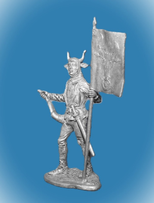 Картинка 110. Оловянный солдатик Швейцарский знаменосец кантона Ури, 15 в., 54мм  от магазина Масштаб