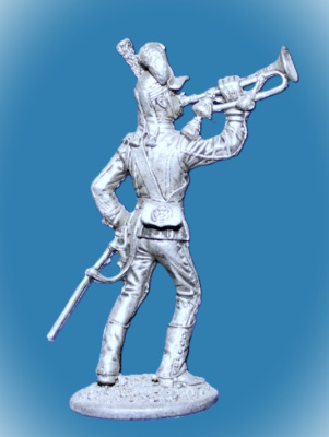 Картинка 034. Оловянный солдатик Русский трубач  артиллерийского полка, 1786-96, 54мм  от магазина Масштаб